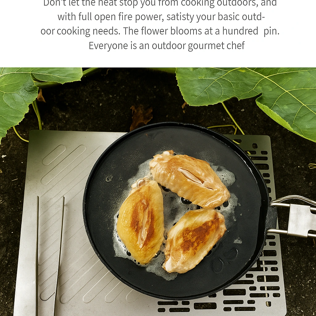 7Titanium  Ttitanium Non Stick Frying Pan 7 2 Inch Plate Dish With Folding Handle Outdoor Camping Picnic Hiking Barbecue Titanium Pan