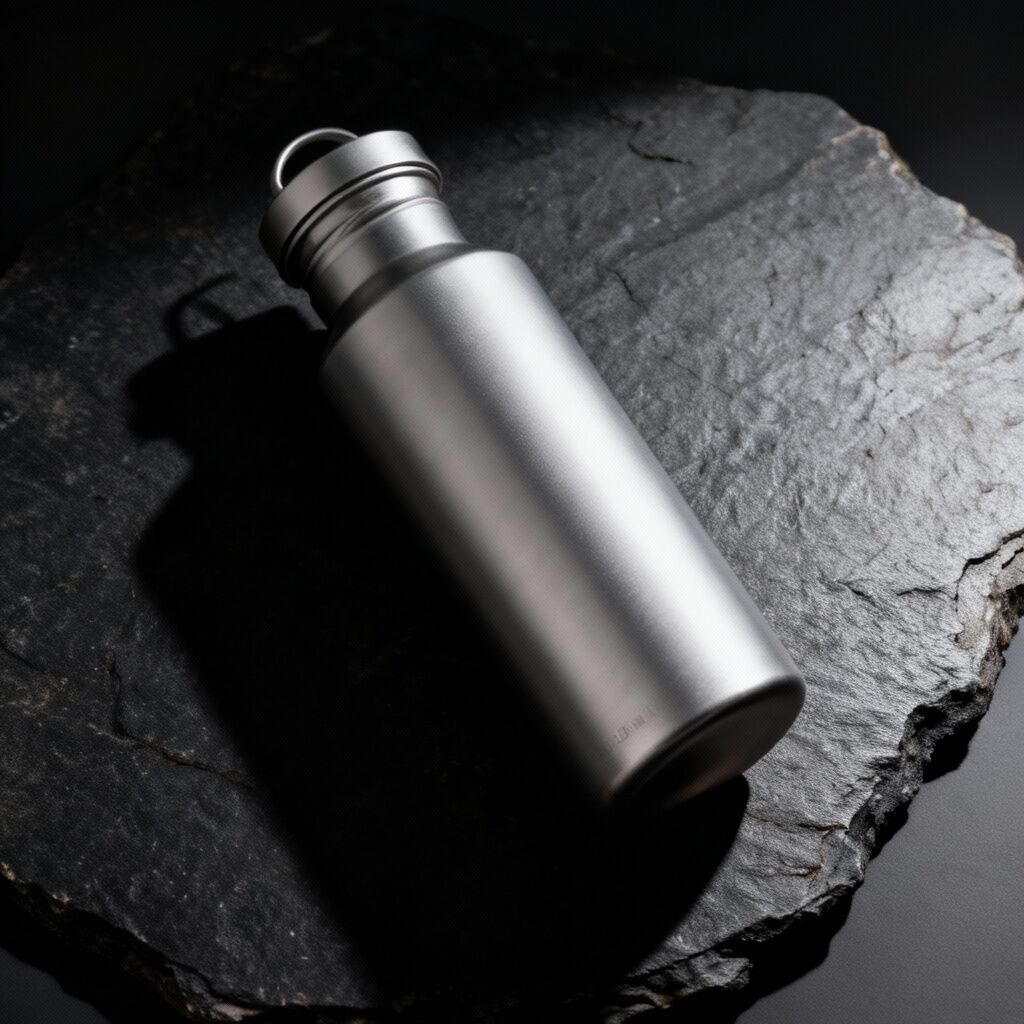 A Hero Product Shot Emphasizing The 750ml Size's Substantial Volume. The Bottle Stands Tall On A Rough, Dark Slate Surfa